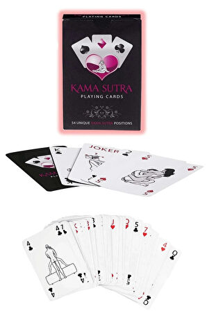 Sexy Görselli Oyun Kartı Kama Sutra Siyah Kırmızı Ağız Topu Set