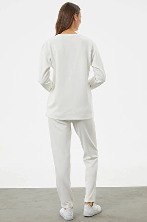 Sementa 76233 Baskılı Sıfır Yaka Oversize Eşofman Takım