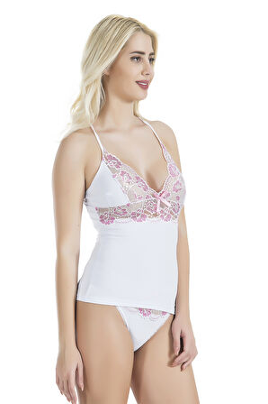 Çapraz Askılı Güpür Dantelli Atlet Külot Takım 080