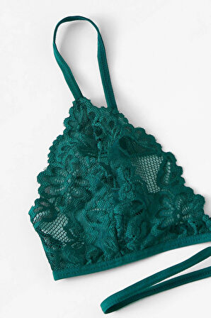 Kadın Yeşil Özel Şık Sütyen Külot Takımı