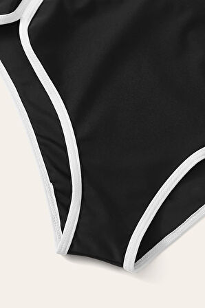 Kadın Siyah Pedli Yüksel Bel Sütyen Külot Takımı