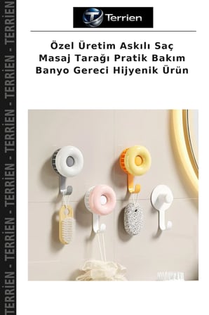 Özel Üretim Askılı Saç Masaj Tarağı Pratik Bakım Banyo Gereci Hijyenik Ürün