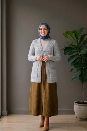 Yumoş Ponpon Bağlamalı Yelek - Gri