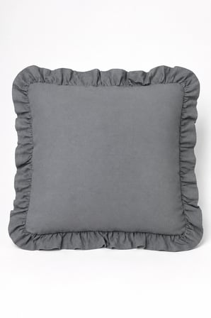 4’lü Antrasit Fırfırlı Dekoratif Kırlent Kılıfı %100 Pamuk 45x45 cm