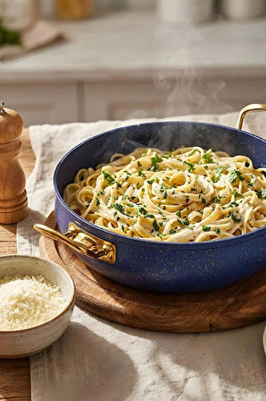  7 Parça Atlas Granit Tencere ve Tava Seti – 20 cm 2.5L, 24 cm 4.5L, 26 cm Basık 3L, 26 cm Tava