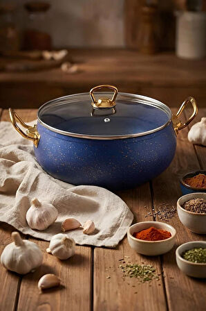  7 Parça Atlas Granit Tencere ve Tava Seti – 20 cm 2.5L, 24 cm 4.5L, 26 cm Basık 3L, 26 cm Tava