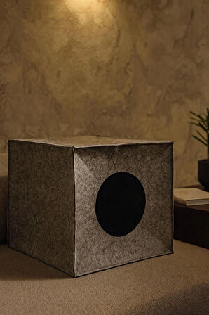 Keçe Kedi Yuvası Organizer Düzenleyici Katlanabilir Gri