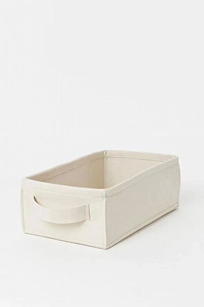 Bej Dolap İçi, Çamaşır, Oyuncak Düzenleyici, Saklama Kutusu, Keçe Sepet Organizer 38x25x13 cm