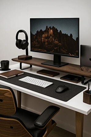 Keçe Çalışma Masası Düzenleme Ve Oyuncu Mouse Pedi Masa Üstü Düzenleyici 40x90