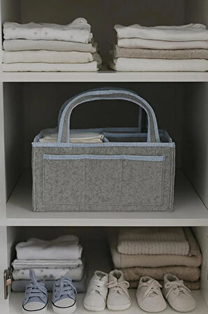 Anne Bebek Bakım Çantası Gri Yenidoğan İçin Organizer Düzenleyici