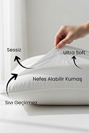 Sıvı Geçirmez Microfiber Yastık Alezi - Su Geçirmez Yastık Koruyucu 50x70 cm