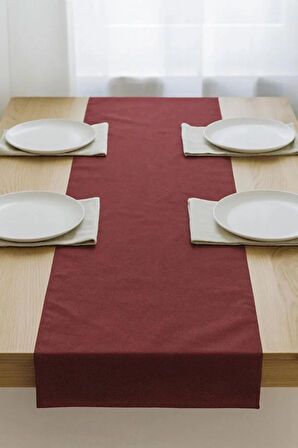 Yılbaşı Konseptli Bordo Şık Masa Runnerı 50x150 cm – Modern ve Zarif Masa Örtüsü Runner