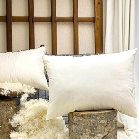 %100 Merinos Boncuk Kuzu Yünü Dolgulu Yastık 50 x 70 cm Ebat 1000 GR Orta Sertlik(KORUYUCU HEDİYELİ)