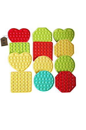 Stres Duyusal Eğitici Popit Buble Fidget Pop It Oyuncağı Turkuaz Yuvarlak