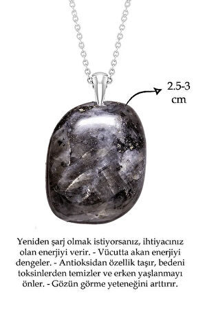 Sertifikalı Tımbıl Model Labradorit Taşı Kolye (SPEKROLİT TAŞI)