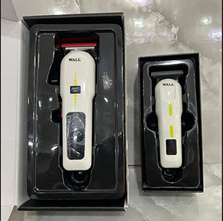 Wall 2 Li Set Cordless Taper Şarjlı Saç Sakal Kesme Tıraş Makinesi Profosyonel  Berber  Kuaför Tıraş Makinesi