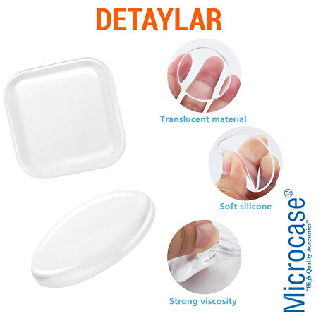 Microcase Darbe Önleyici Yapışkanlı Silikon Kapı Kolu Stoperi Tamponu Yuvarlak Tasarım - ŞEFFAF AL5006 4 Adet