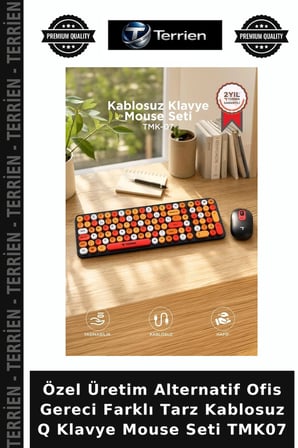 Özel Üretim Alternatif Ofis Gereci Farklı Tarz Kablosuz Q Klavye Mouse Seti TMK07