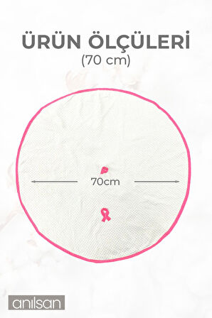 %100 Pamuk Askılı Mutfak Havlusu - 70 cm Çapında Yuvarlak El ve Yüz Havlusu (8 Renk)