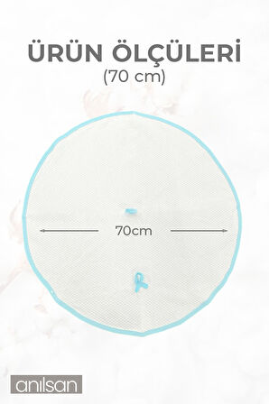 %100 Pamuk Askılı Mutfak Havlusu - 70 cm Çapında Yuvarlak El ve Yüz Havlusu (8 Renk)