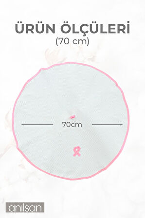 %100 Pamuk Askılı Mutfak Havlusu - 70 cm Çapında Yuvarlak El ve Yüz Havlusu (8 Renk)