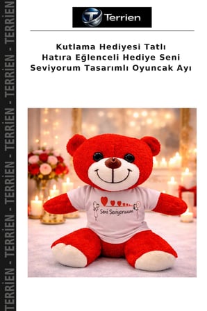 Kutlama Hediyesi Tatlı Hatıra Eğlenceli Hediye Seni Seviyorum Tasarımlı Oyuncak Ayı