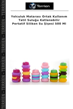 Yolculuk Matarası Ortak Kullanım Tatil Suluğu Katlanabilir Portatif Silikon Su Şişesi 500 Ml