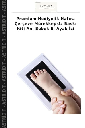 Premium Hediyelik Hatıra Çerçeve Mürekkepsiz Baskı Kiti Anı Bebek El Ayak İzi