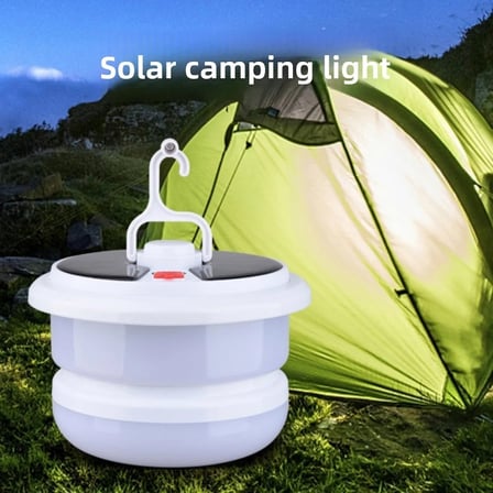 10 Metre LED RGB Işıklı Solar Kamp Lambası 4 Modlu - 3 Renkli Alt aydınlatmalı Taşınabilir Kamp Feneri