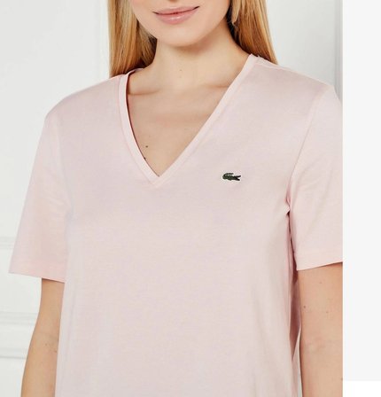 Lacoste V Yaka  Organik pamuk Bayan T-Shirt