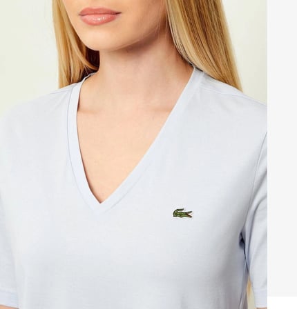Lacoste V Yaka  Organik pamuk Bayan T-Shirt