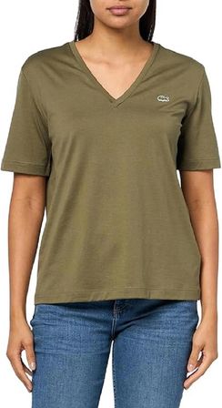 Lacoste V Yaka  Organik pamuk Bayan T-Shirt