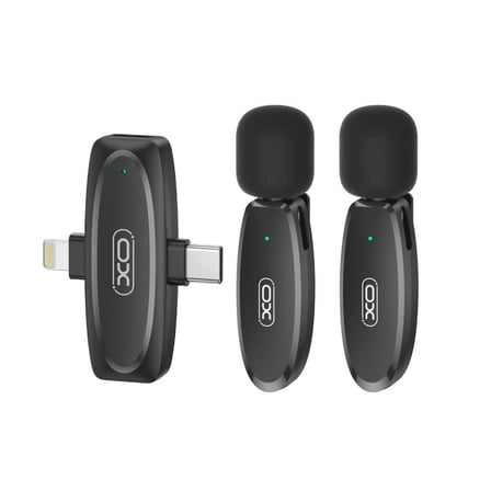 Premium Konuşma Sohbet Çekim MKF10 2'si 1 arada Type-C ve Lightning Kablosuz Mikrofon