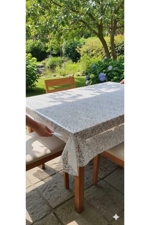 Gri Şeffaf PVC Masa Örtüsü Hasır desenli Masa Örtüsü Lüx model