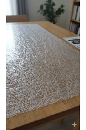 Gri Şeffaf PVC Masa Örtüsü Hasır desenli Masa Örtüsü Lüx model