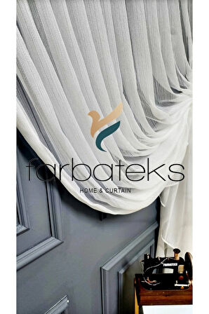 İnce Cizgili Yeni Moda Tül Kruvaze Tiyatro Yanki Tül Perde