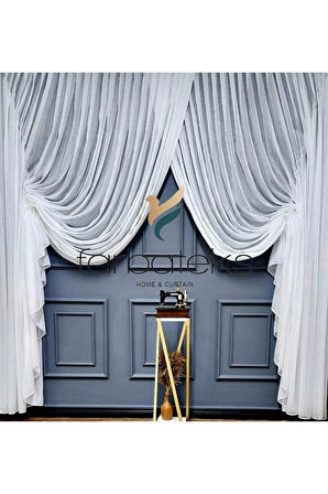 İnce Cizgili Yeni Moda Tül Kruvaze Tiyatro Yanki Tül Perde