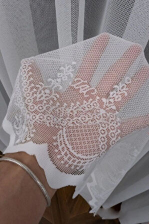 Farbateks Dikim Yeni Düz Sade Moda Tasarım Etek Işlemeli Ütü Istemez 3Kat Pileli Tül Perde