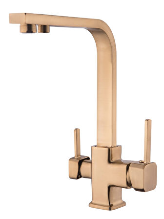 Kare Arıtmalı Mutfak Bataryası Mat&Gold