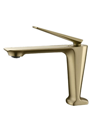 Lüks Tasarım Lavabo Bataryası Mat Gold