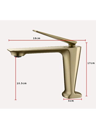 Lüks Tasarım Lavabo Bataryası Gold