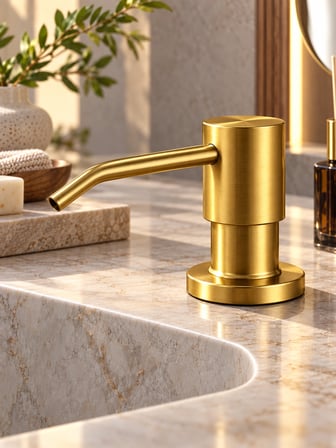 500 ml Mat Gold Ankastre Sıvı Sabunluk Tezgah Üstü Sabun Dispenseri