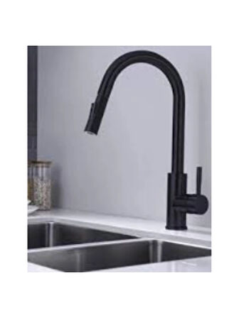 Spiralli Fonksiyonel Başlıklı Mutfak Evye Bataryası Siyah