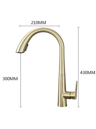 Gizli Spiralli Mutfak  Evye Bataryası Mat-Gold