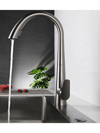 Gizli Spiralli Mutfak  Evye Bataryası Antrasit