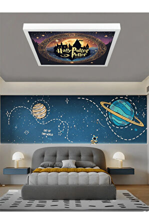 Çocuk odası Harry Potter Avize, Led 60x60 kare, Modern tasarım,60watt aydınlatma, tavan lambası,YENİ