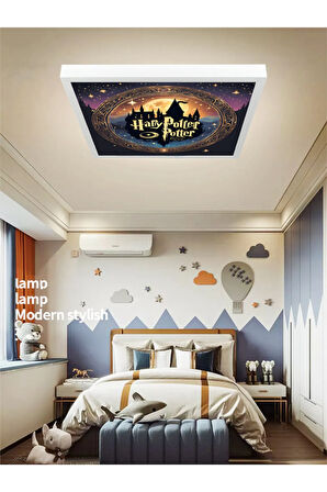 Çocuk odası Harry Potter Avize, Led 60x60 kare, Modern tasarım,60watt aydınlatma, tavan lambası,YENİ