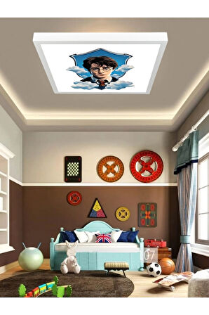 Çocuk Odası Harry Potter Avize, 60X60 Kare, ledli tavan lambası, Ev için modern avize, 60watt, beyaz