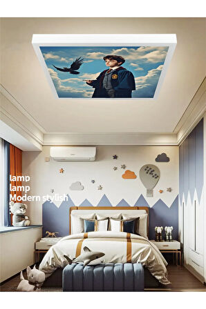 Erkek Çocuk Odası Avize, Harry Potter Led Avize, 60x60 kare, 60watt, güçlü ışık, modern led lamba,