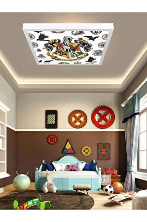 Harry Potter Ledli Çocuk Odası Avize, 60watt, beyaz ışık, 60x60 modern kare, genç odası avize, YENİ